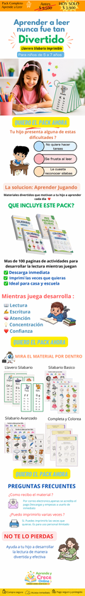 📚 Pack Completo Aprende a Leer | 4 Ebooks Imprimibles (5 a 7 años)